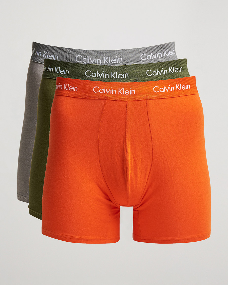 Heren | Ondergoed | Calvin Klein | Cotton Stretch 3-Pack Boxer Breif Grey/Orange/Army