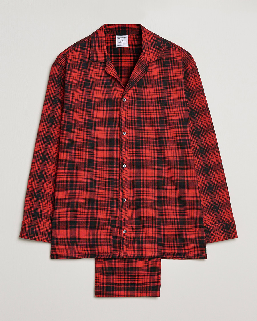 Heren | Pyjama's en gewaden | Calvin Klein | Cotton Checked Pyajama Set Red/Black