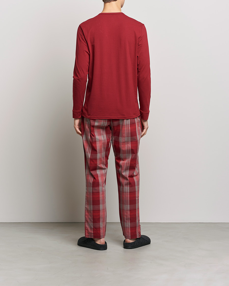 Heren | Pyjama's en gewaden | Calvin Klein | Logo Long Sleeve Checked Pyjama Set Red
