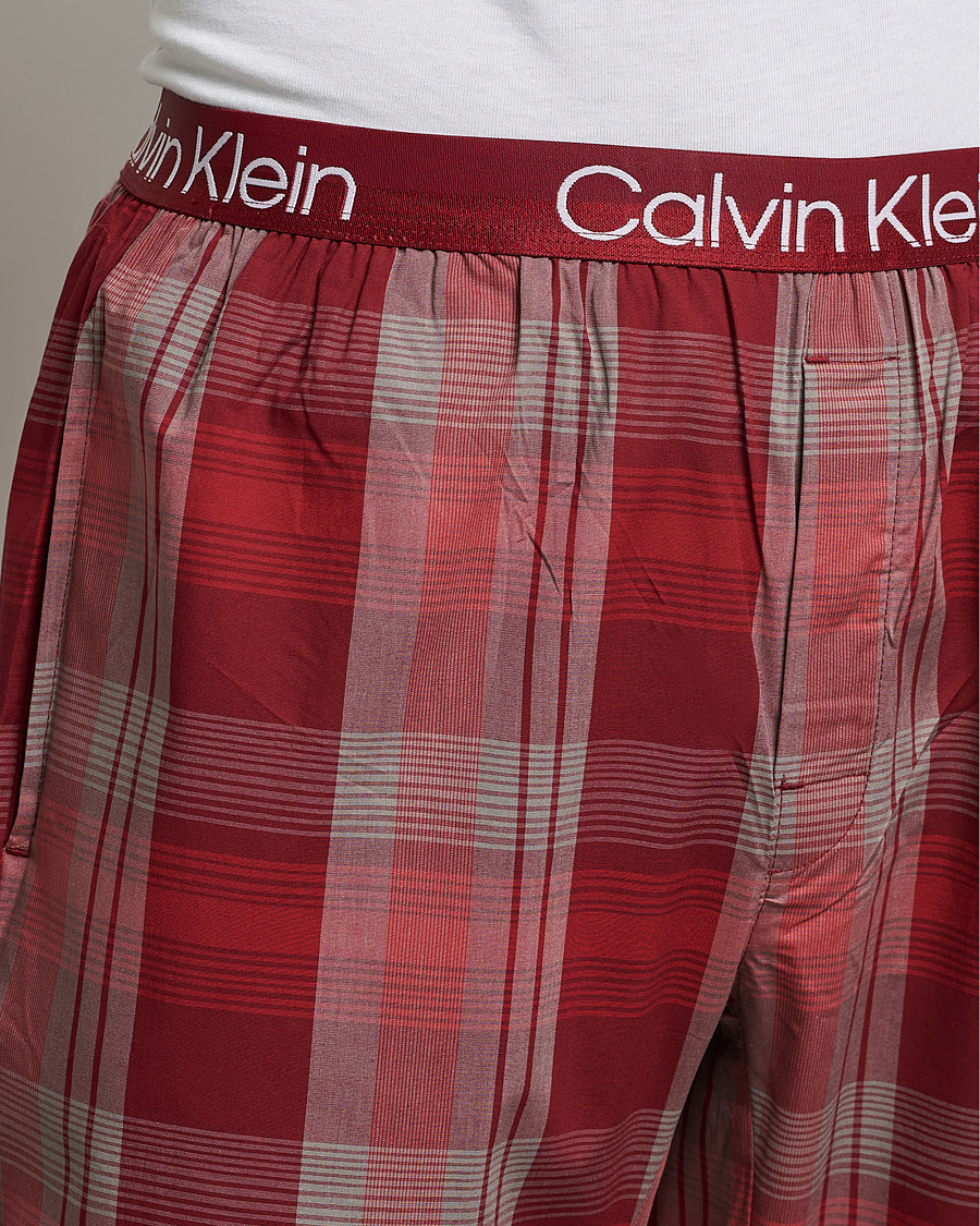 Heren | Pyjama's en gewaden | Calvin Klein | Logo Long Sleeve Checked Pyjama Set Red