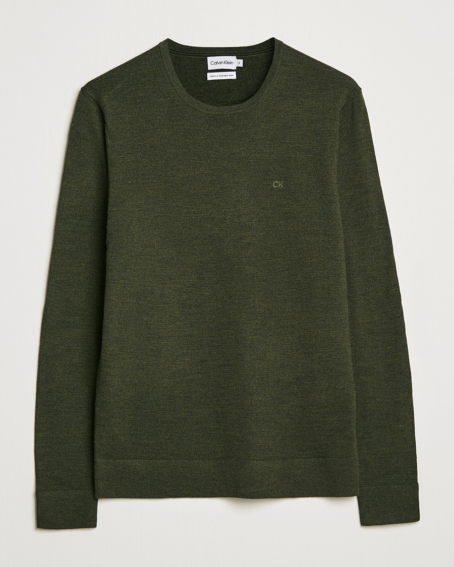 Heren | Truien | Calvin Klein | Superior Wool Crew Neck Sweater Dark Olive