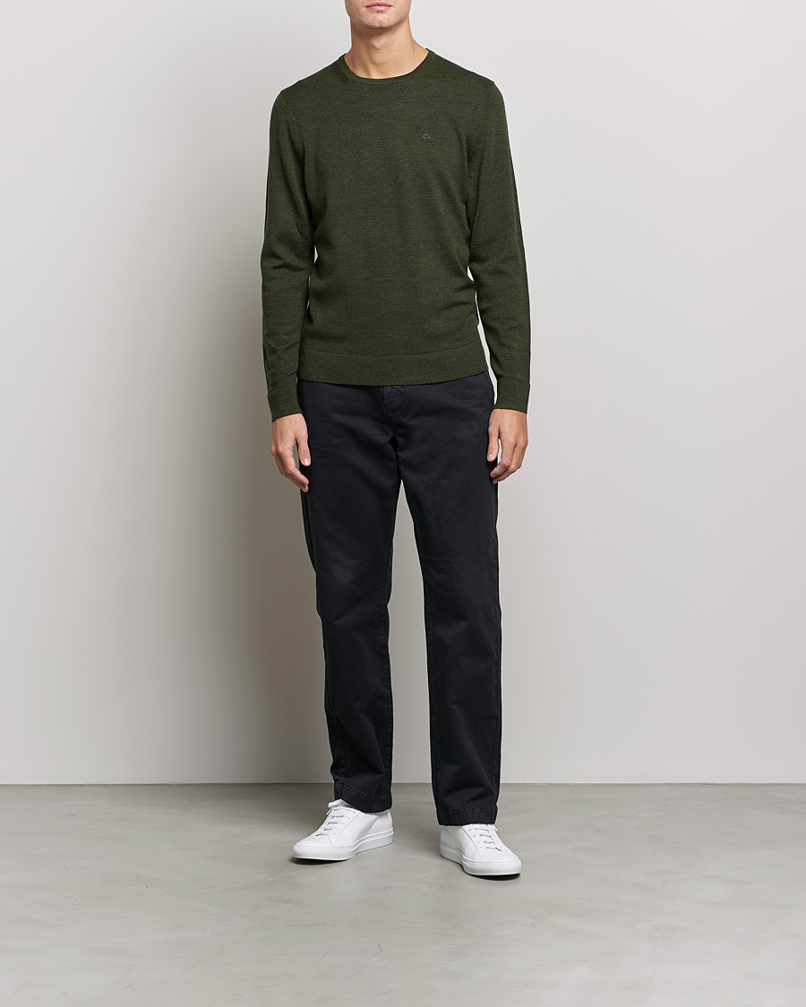 Heren | Truien | Calvin Klein | Superior Wool Crew Neck Sweater Dark Olive