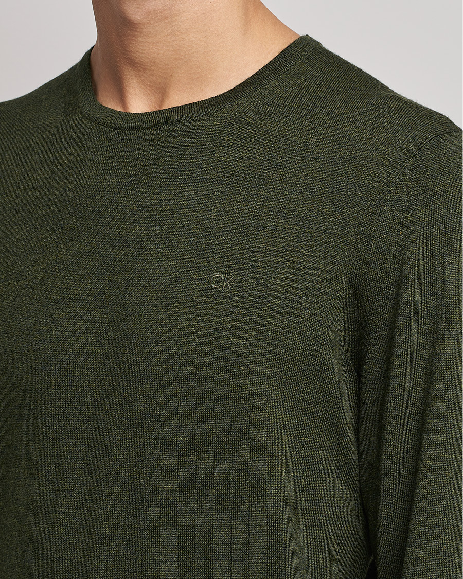 Heren | Truien | Calvin Klein | Superior Wool Crew Neck Sweater Dark Olive