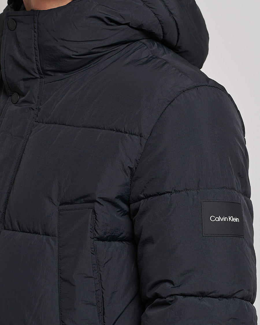 Heren | Jassen | Calvin Klein | Crinkle Nylon Long Puffer Jacker Black