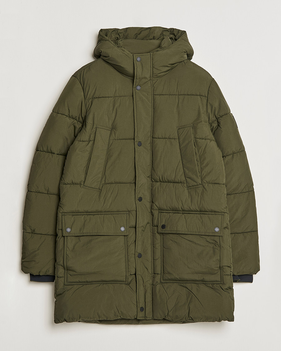 Heren | Jassen | Calvin Klein | Crinkle Nylon Long Puffer Jacker Dark Olive