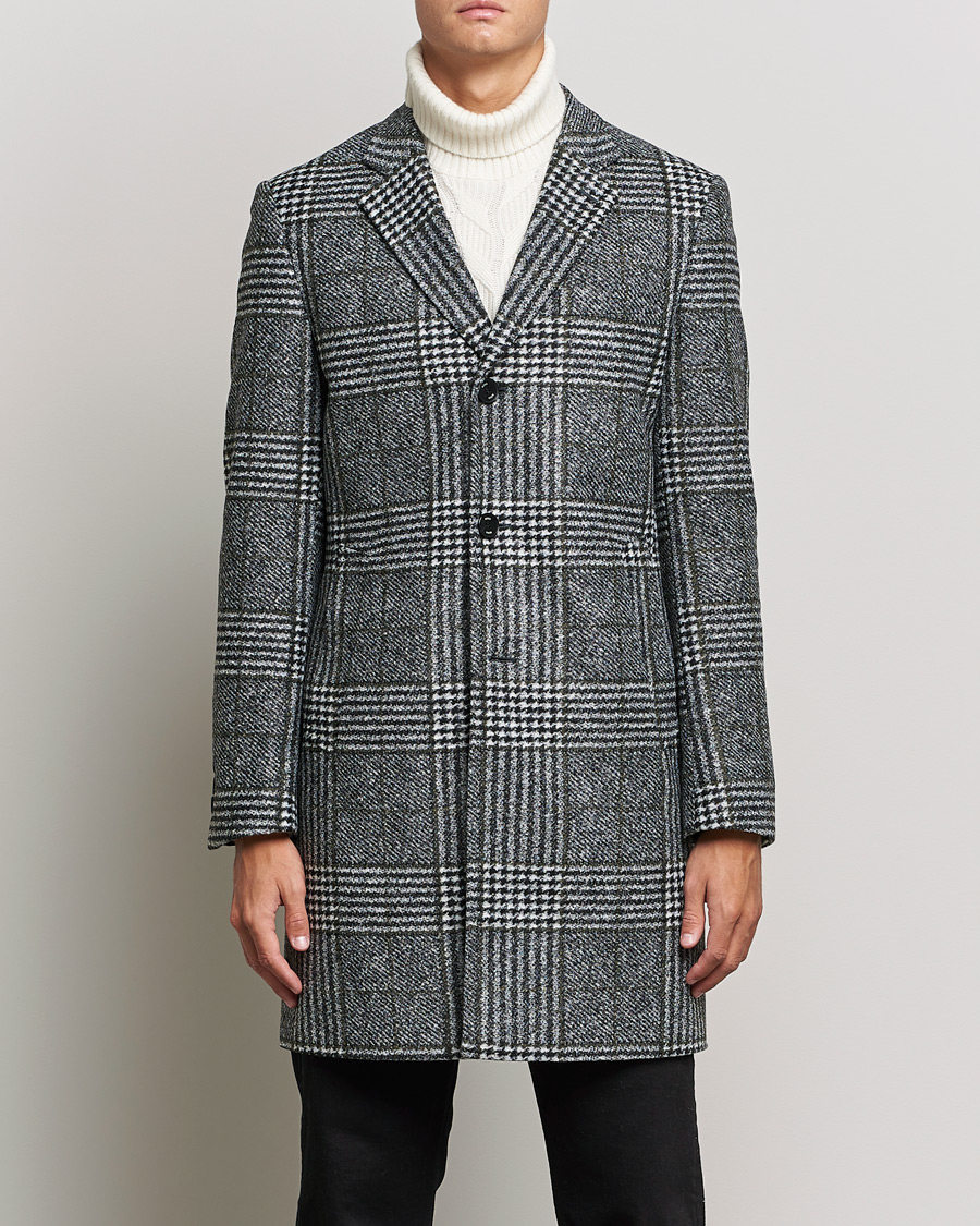Heren | Jassen | BOSS BLACK | Hyde Wool Checked Coat Black/Grey