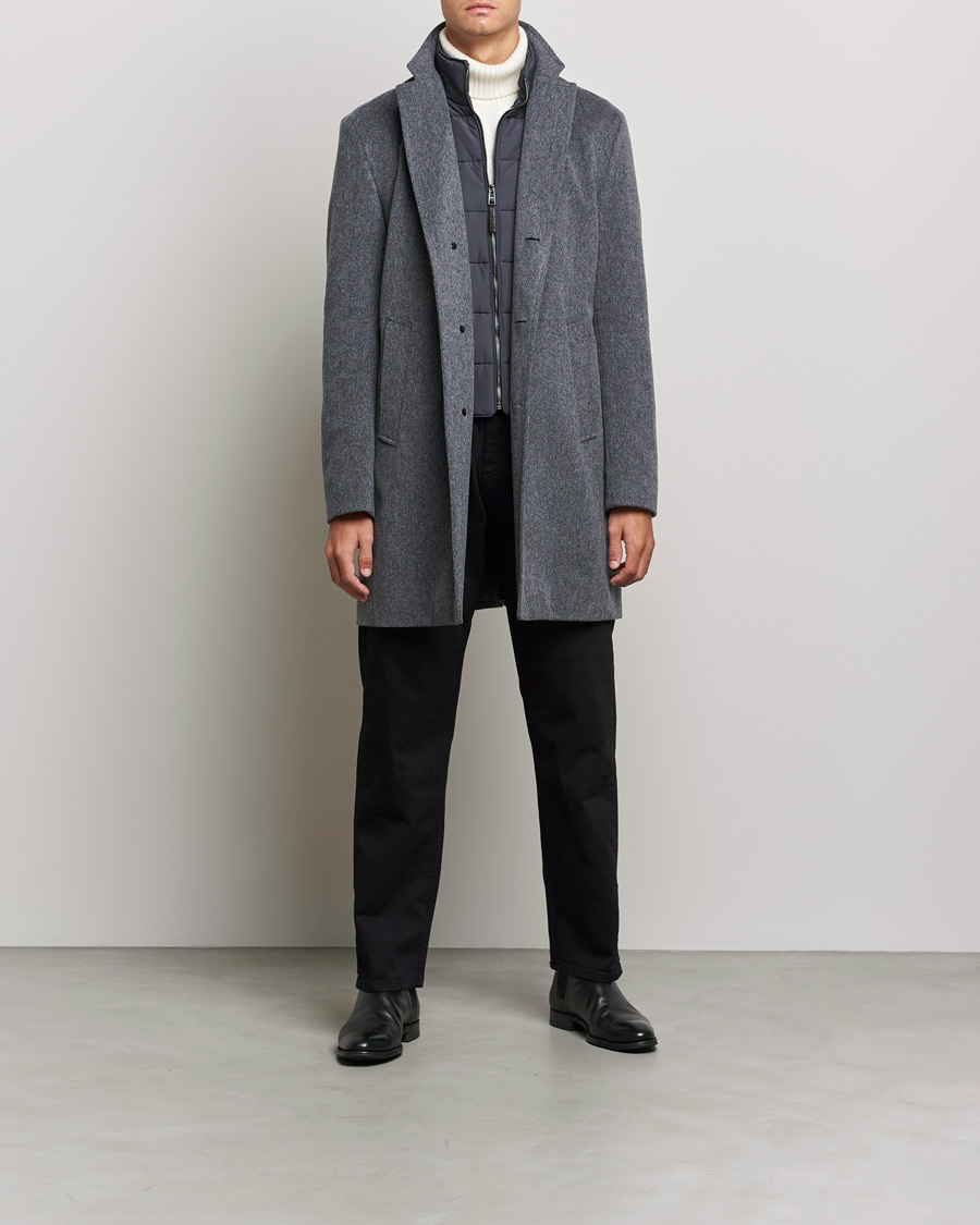 Heren | Jassen | BOSS BLACK | BOSS Hyde Wool/Cashmere Stand Up Collar Coat Silver