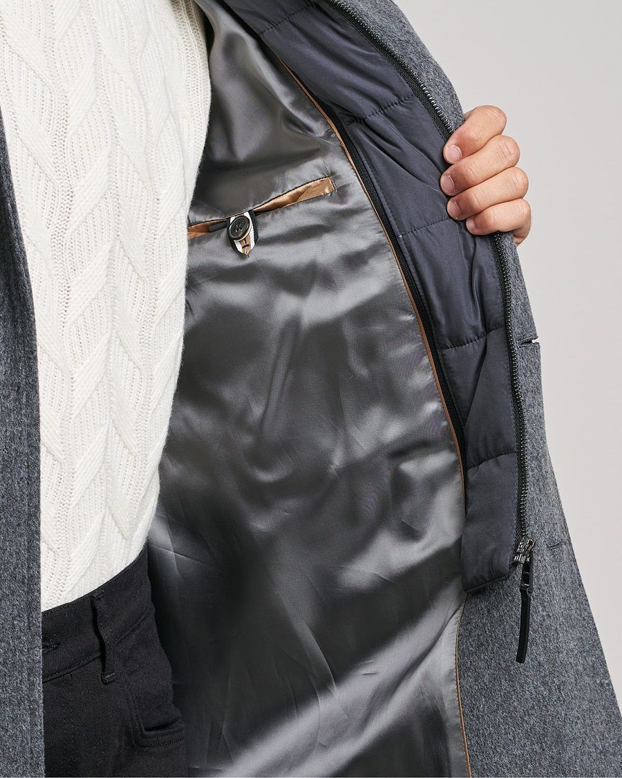 Heren | Jassen | BOSS BLACK | BOSS Hyde Wool/Cashmere Stand Up Collar Coat Silver