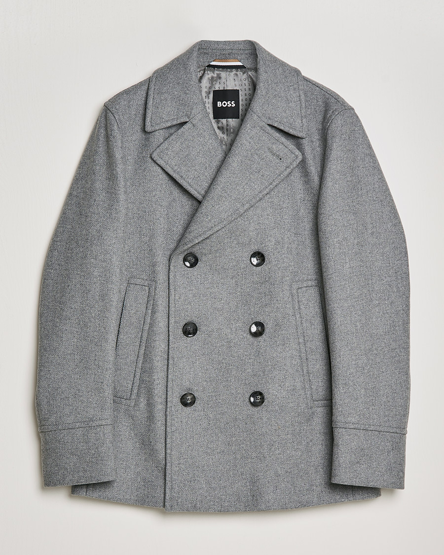 Heren | Jassen | BOSS BLACK | BOSS Hyde Peacoat Silver