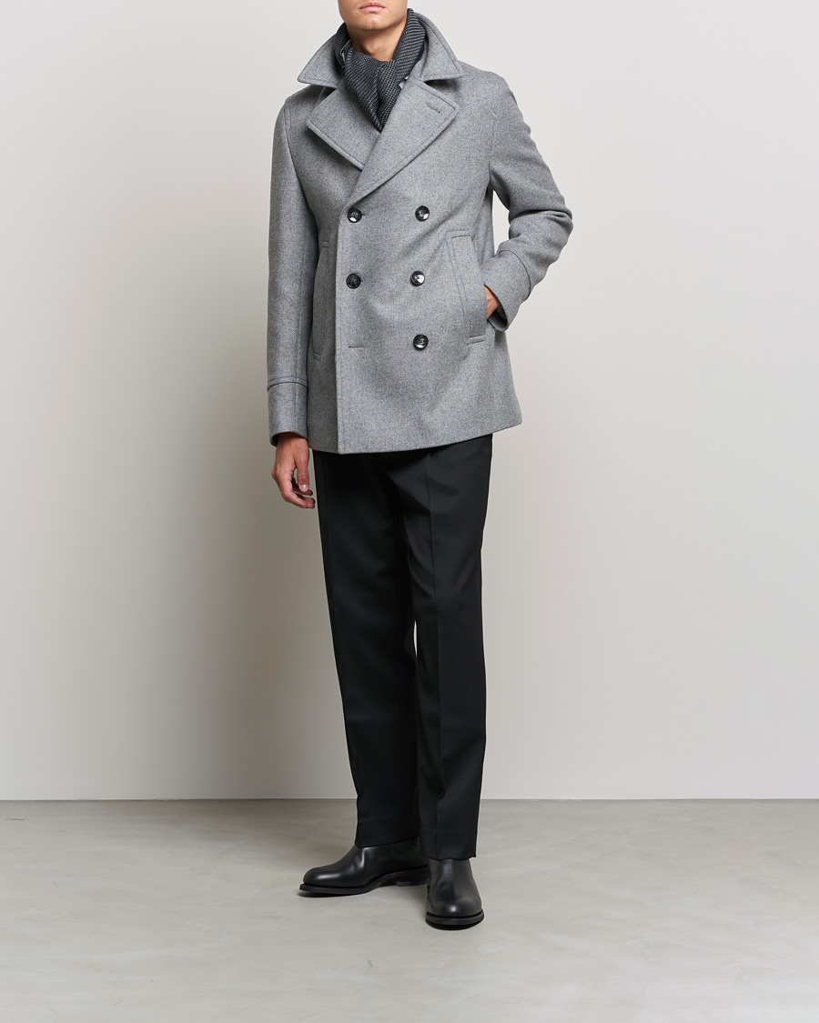Heren | Jassen | BOSS BLACK | BOSS Hyde Peacoat Silver