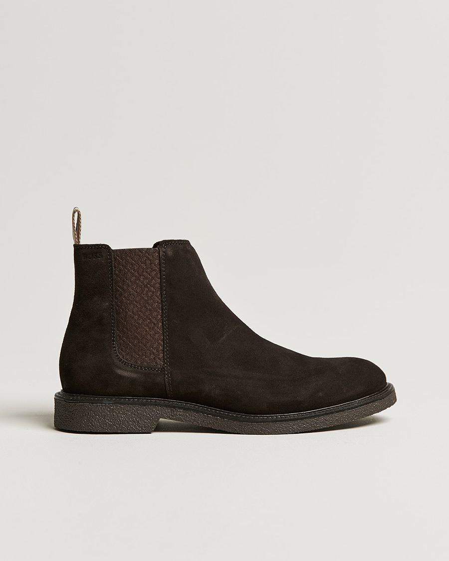 Heren | BOSS Tunley Suede Chelsea Boots Dark Brown | BOSS BLACK | BOSS Tunley Suede Chelsea Boots Dark Brown