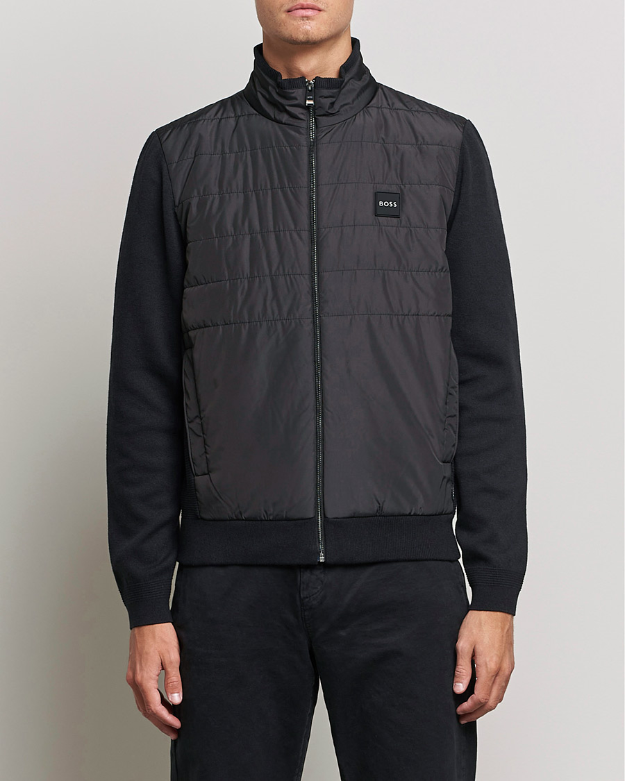Heren | Truien | BOSS BLACK | BOSS Lavando Hybrid Full Zip Black