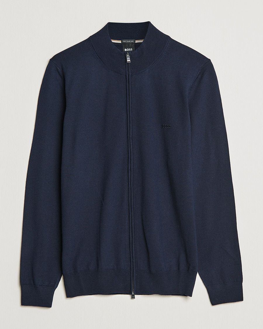 Heren | Truien | BOSS BLACK | Balonso Full Zip Sweater Dark Blue