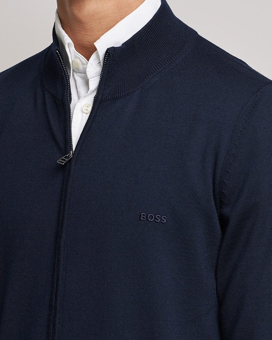 Heren | Truien | BOSS BLACK | Balonso Full Zip Sweater Dark Blue