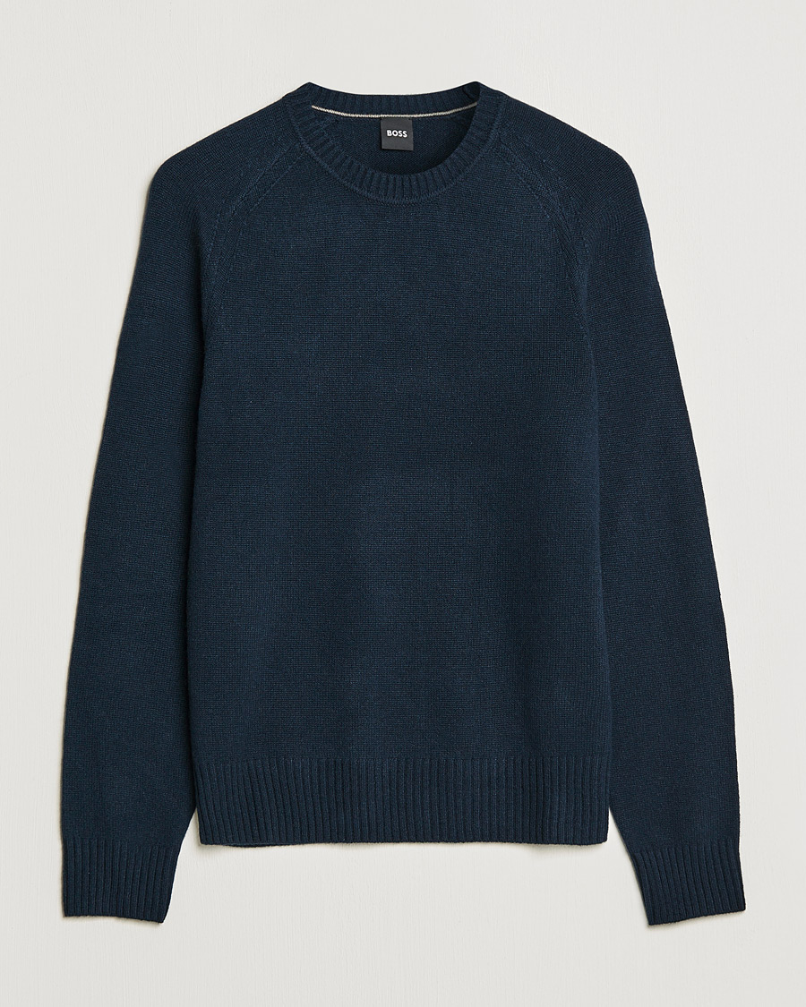 Heren | Truien | BOSS BLACK | BOSS Lolive Knitted Sweater Dark Blue