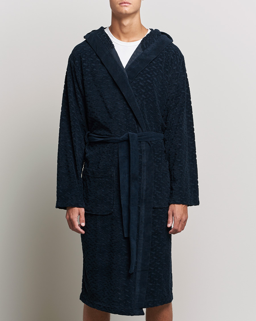 Heren | Pyjama's en gewaden | BOSS BLACK | BOSS Terry Robe Dark Blue