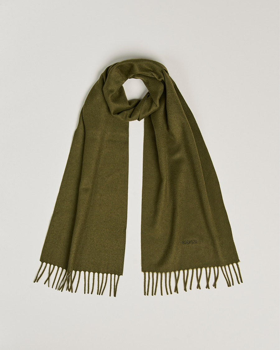 Heren | Scottas Cashmere Scarf Open Green | BOSS BLACK | Scottas Cashmere Scarf Open Green