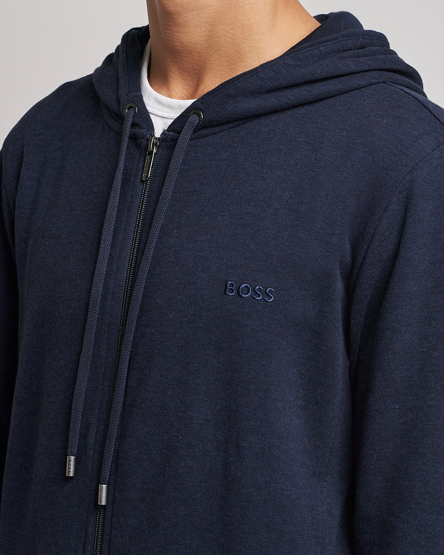 Heren | Truien | BOSS BLACK | Cashmere Full Zip Hoodie Dark Blue