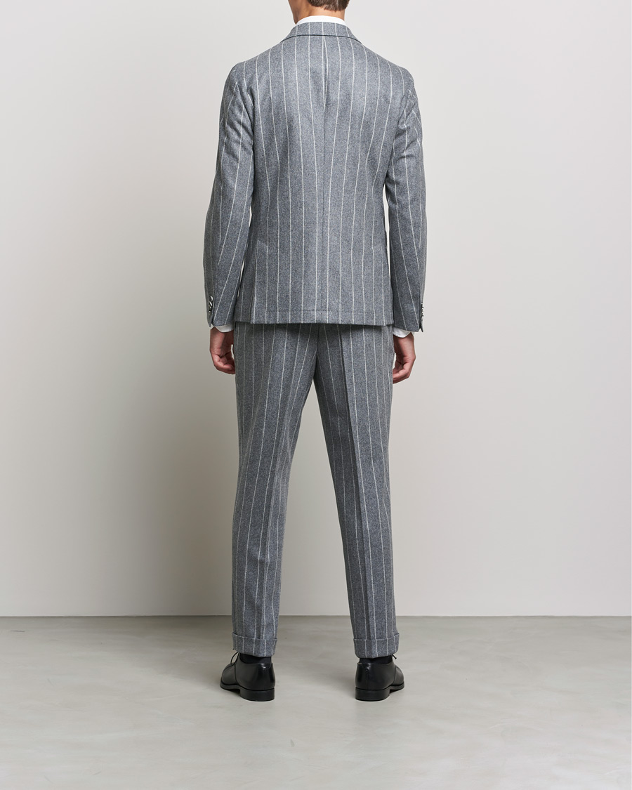 Heren | Pakken | BOSS BLACK | BOSS Hanry Wool Double Breasted Pinstripe Suit Medium Grey