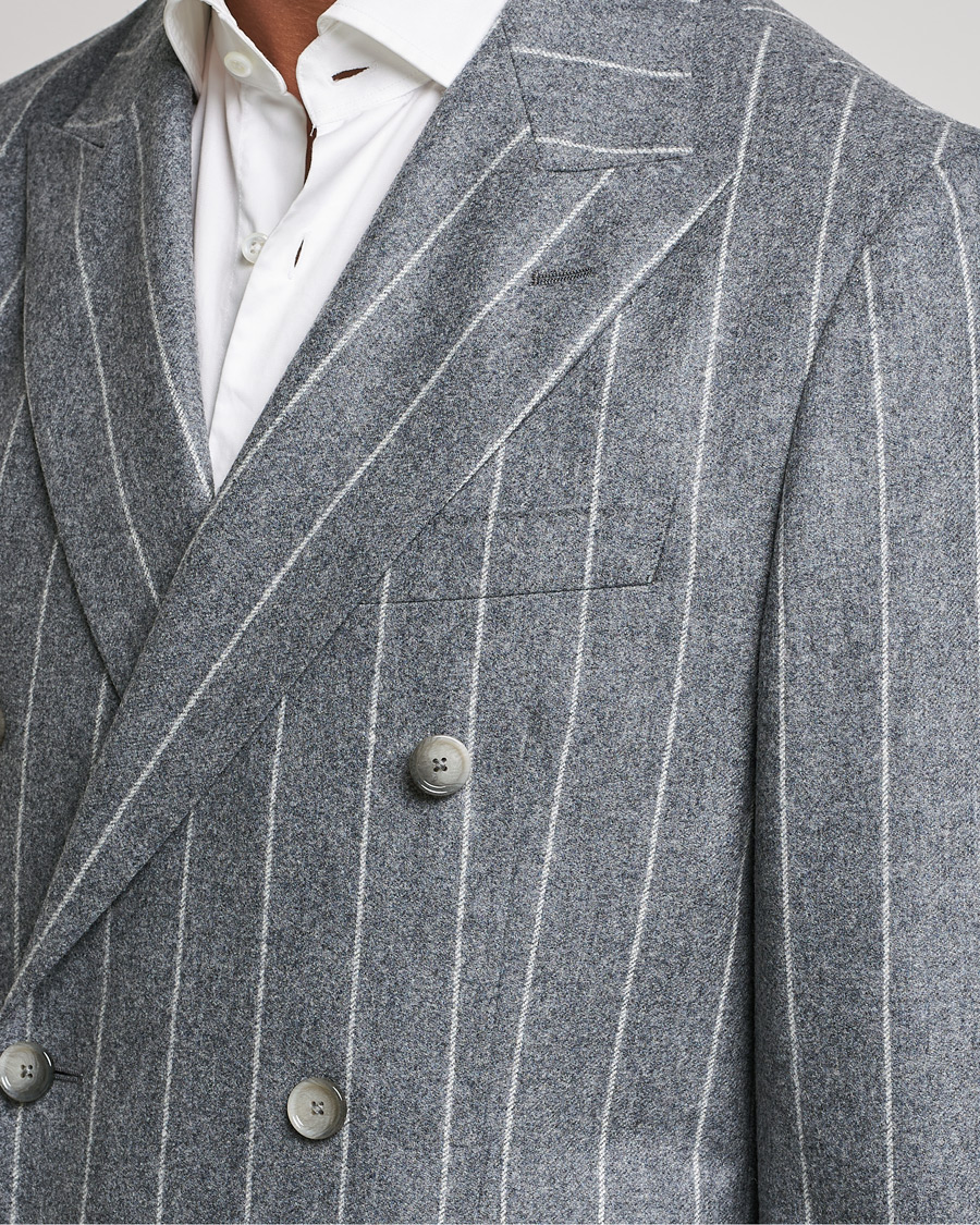 Heren | Pakken | BOSS BLACK | BOSS Hanry Wool Double Breasted Pinstripe Suit Medium Grey