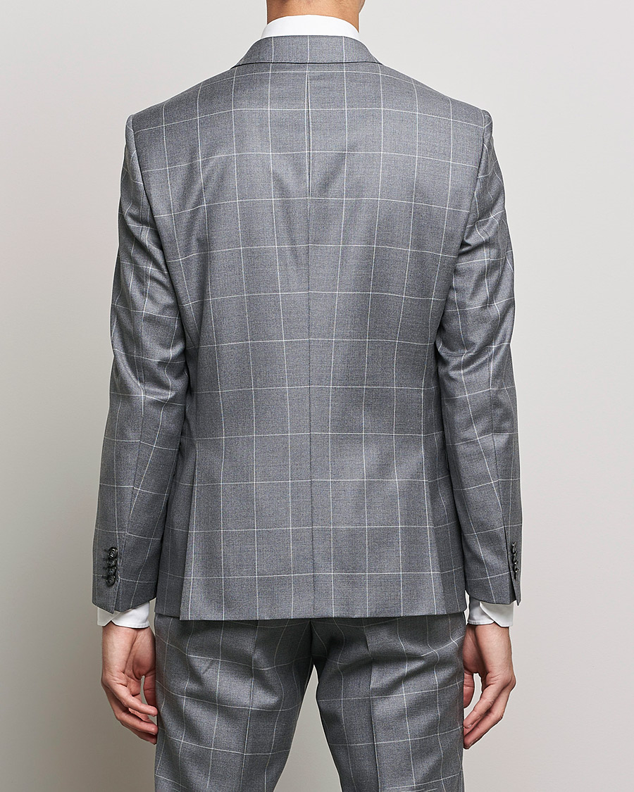 Heren | Pakken | BOSS BLACK | BOSS Huge Wool Checked Suit Silver
