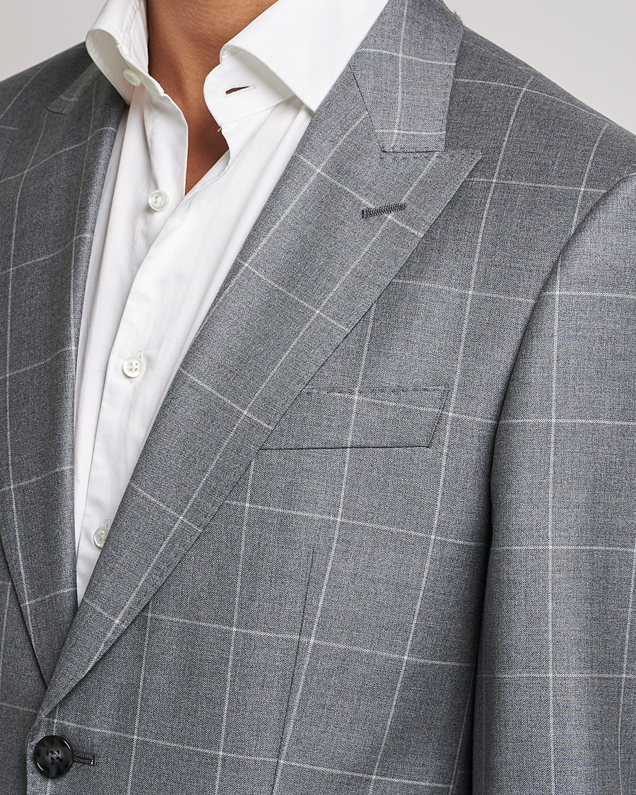Heren | Pakken | BOSS BLACK | BOSS Huge Wool Checked Suit Silver