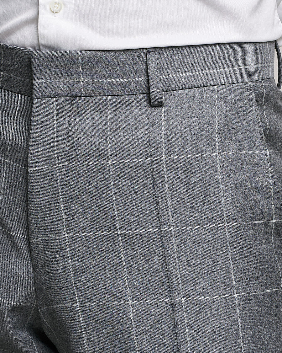 Heren | Pakken | BOSS BLACK | BOSS Huge Wool Checked Suit Silver