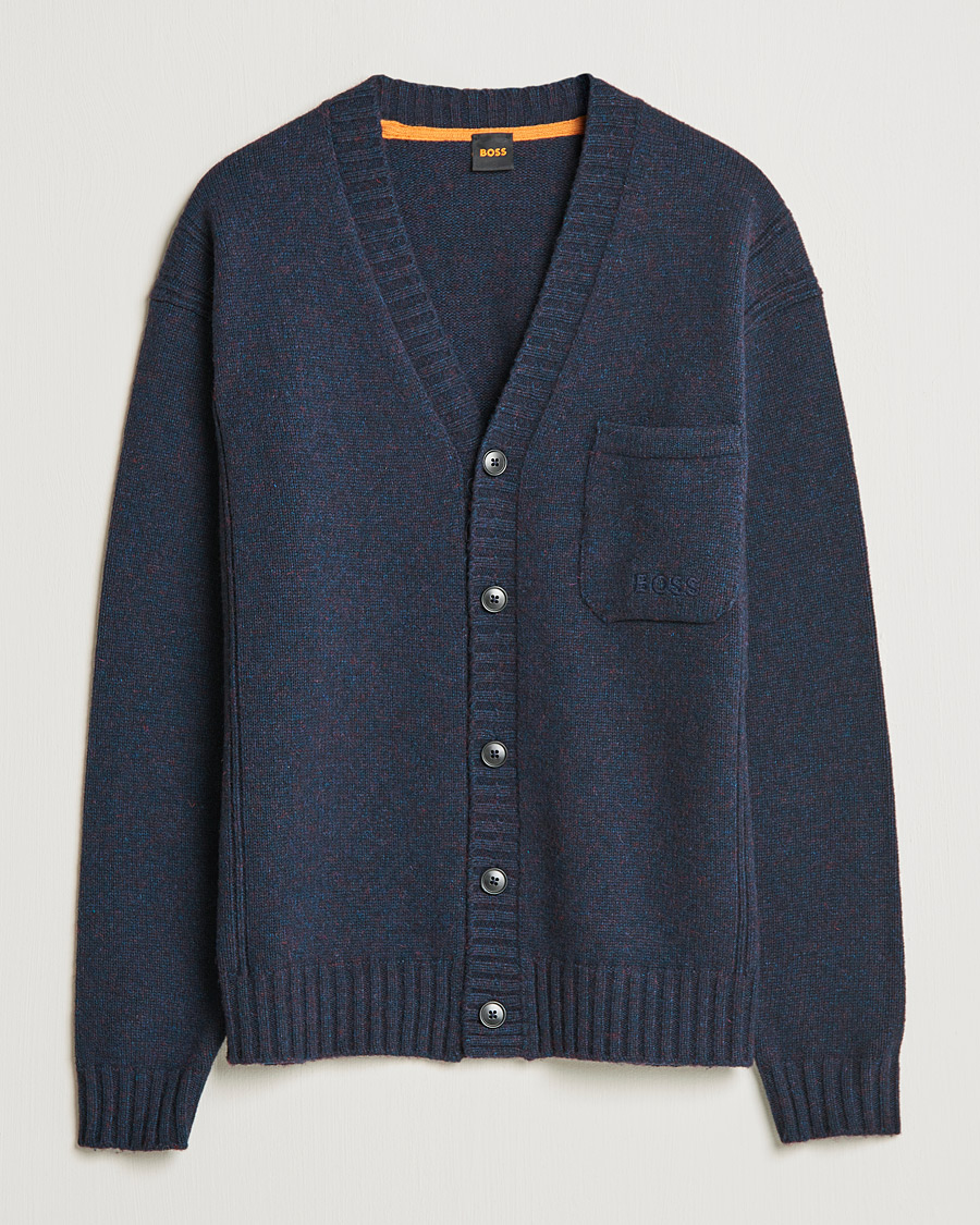 Heren | Truien | BOSS ORANGE | BOSS Casual Kouzzle Knitted Cardigan Dark Blue