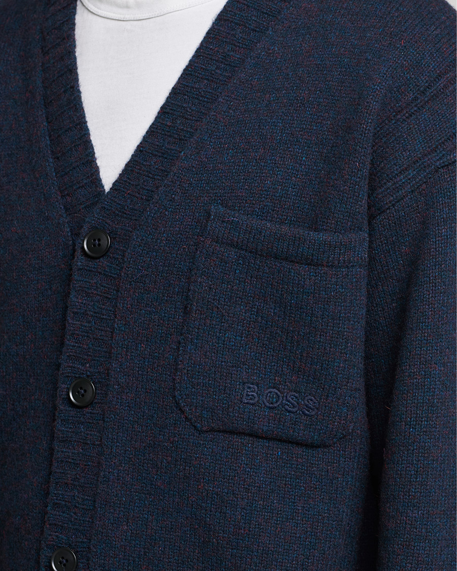 Heren | Truien | BOSS ORANGE | BOSS Casual Kouzzle Knitted Cardigan Dark Blue
