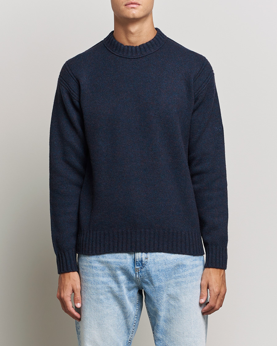 Heren | Truien | BOSS ORANGE | BOSS Casual Ashetland Knitted Sweater Dark Blue
