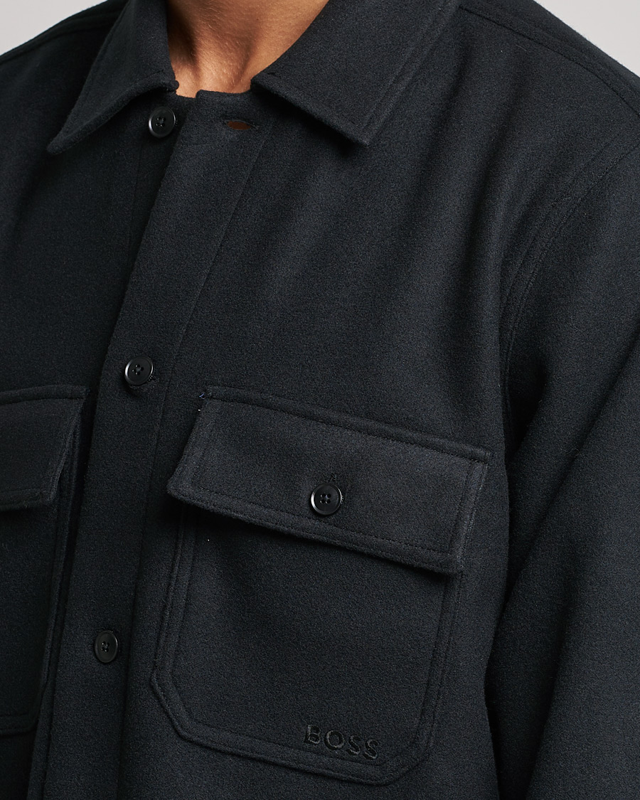Heren | Overhemden | BOSS ORANGE | Lovvo Pocket Overshirt Black