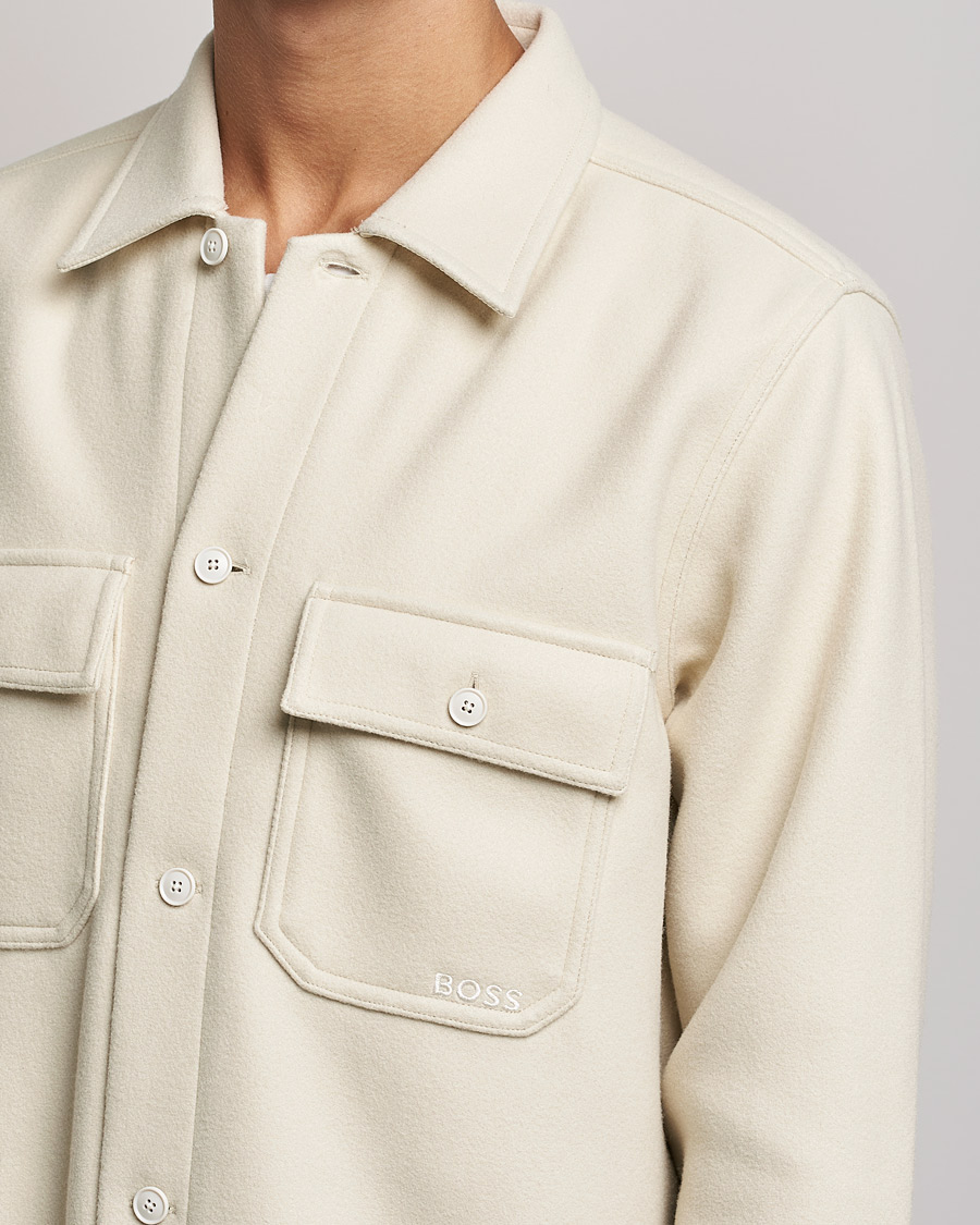 Heren | Overhemden | BOSS ORANGE | Lovvo Pocket Overshirt Open White