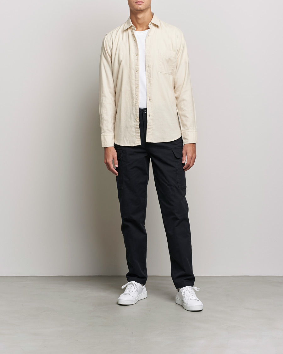 Heren | Overhemden | BOSS ORANGE | Relegant Flannel Shirt Open White