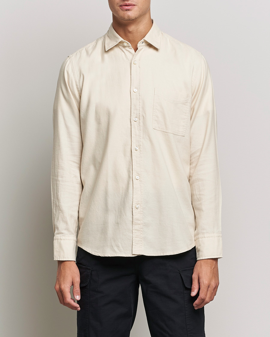 Heren | Overhemden | BOSS ORANGE | Relegant Flannel Shirt Open White