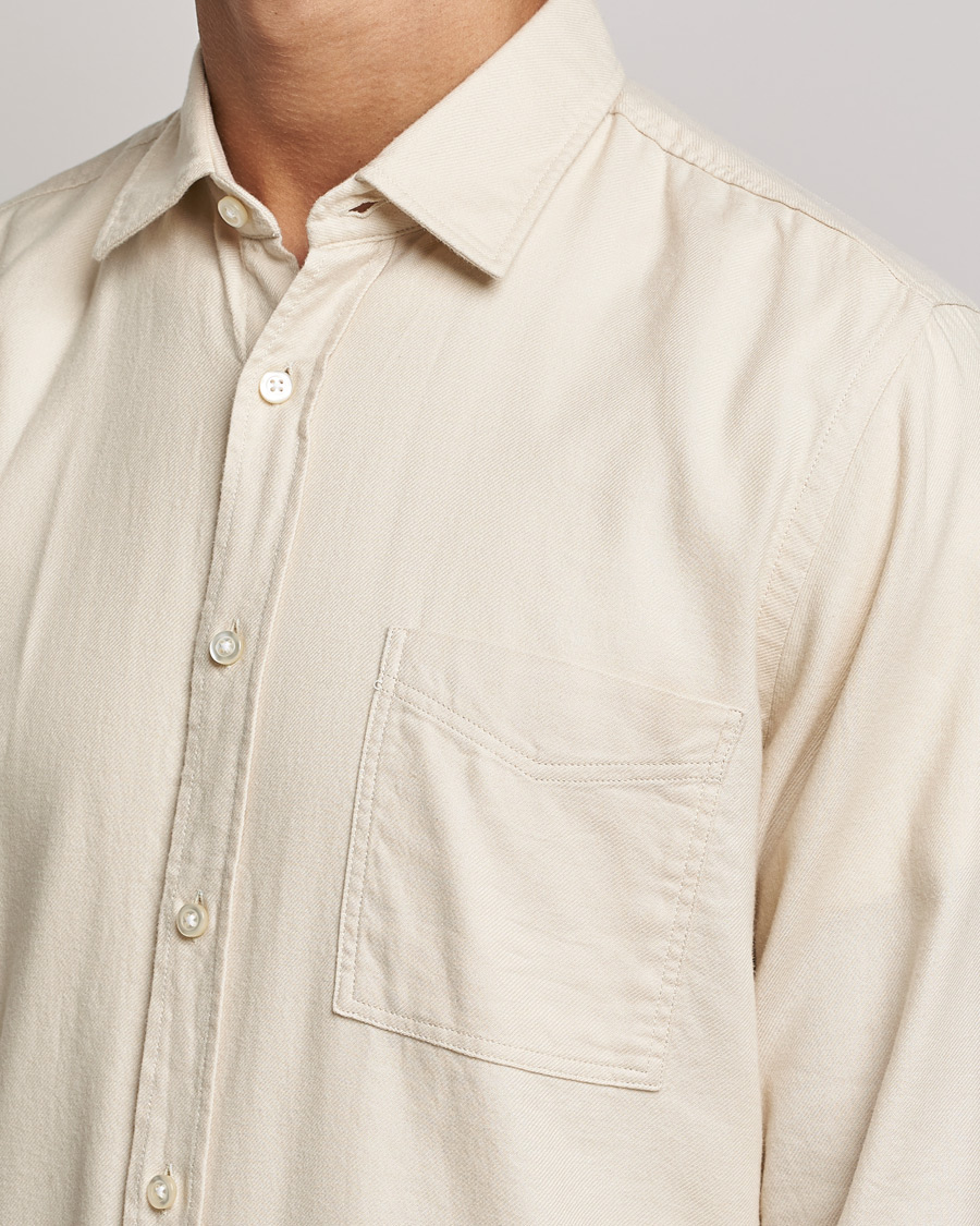 Heren | Overhemden | BOSS ORANGE | Relegant Flannel Shirt Open White