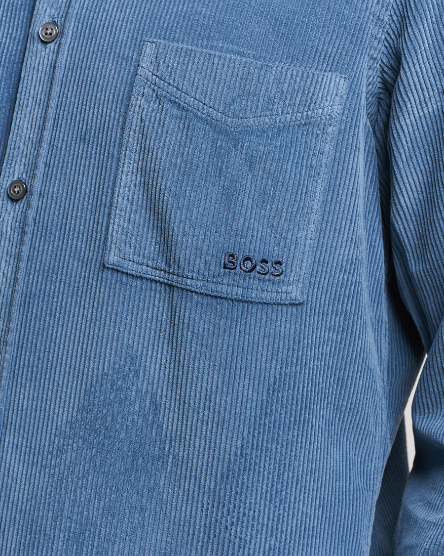 Heren | Overhemden | BOSS ORANGE | Relegant Corduroy Shirt Bright Blue