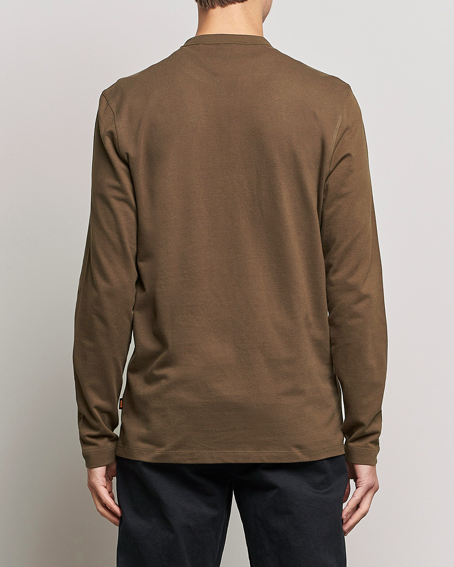 Heren | Truien | BOSS ORANGE | Teetwill Henley Dark Green