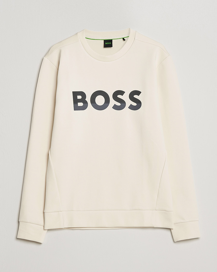 Heren | Truien | BOSS GREEN | BOSS Athleisure Salbo Logo Sweatshirt Open White