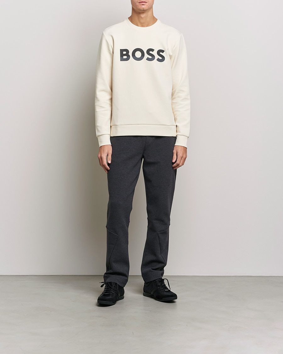 Heren | Truien | BOSS GREEN | BOSS Athleisure Salbo Logo Sweatshirt Open White