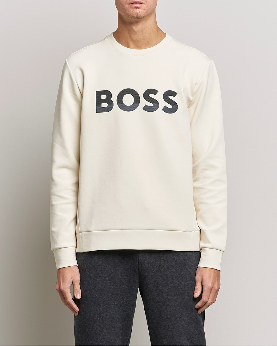 Heren | Truien | BOSS GREEN | BOSS Athleisure Salbo Logo Sweatshirt Open White