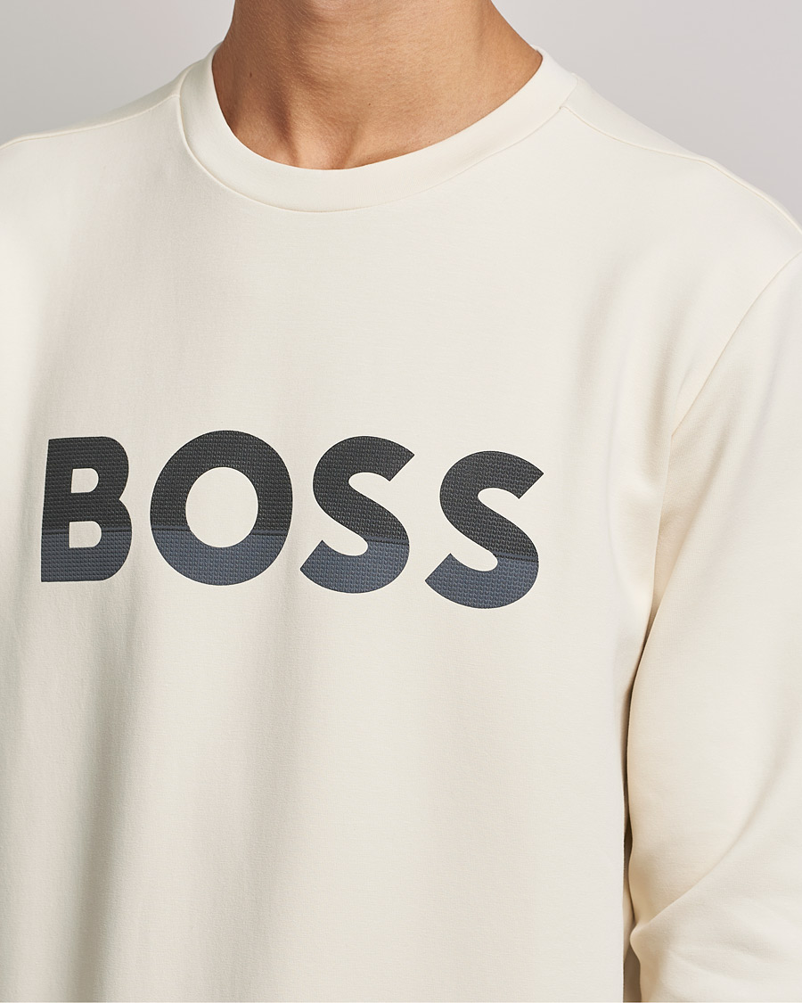 Heren | Truien | BOSS GREEN | BOSS Athleisure Salbo Logo Sweatshirt Open White