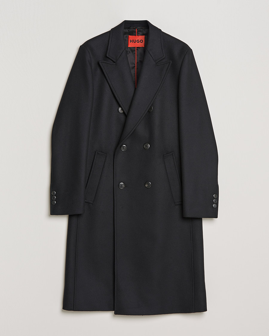 Heren | Jassen | HUGO | Miroy Wool Double Breasted Coat Black