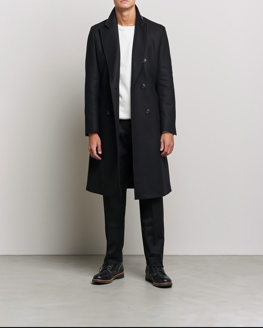 Heren | Jassen | HUGO | Miroy Wool Double Breasted Coat Black