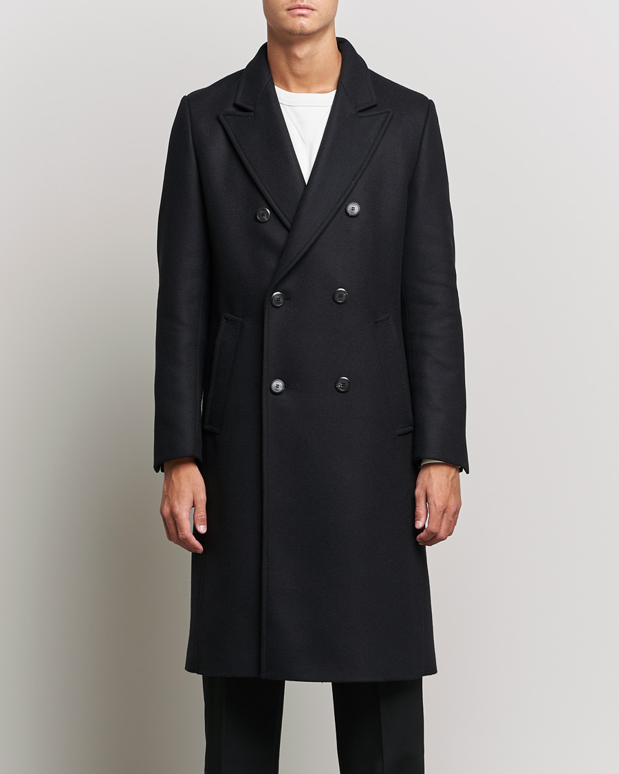 Heren | Jassen | HUGO | Miroy Wool Double Breasted Coat Black