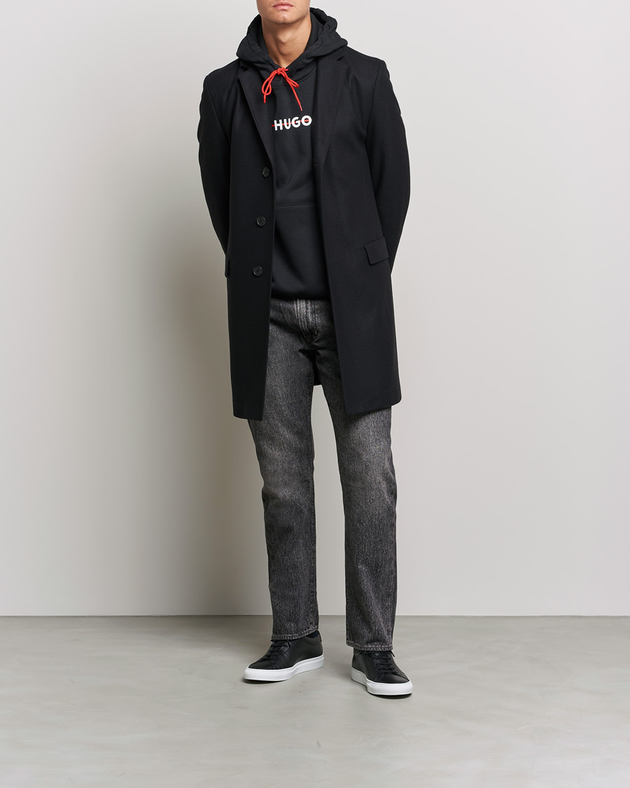Heren | Jassen | HUGO | Migor Wool Coat Black