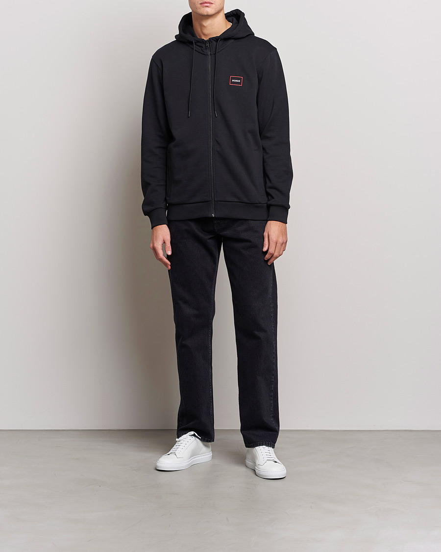 Heren | Truien | HUGO | Dorneol Logo Full Zip Hoodie Black