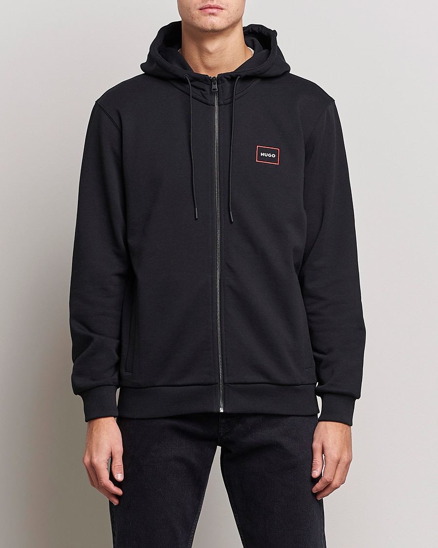 Heren | Truien | HUGO | Dorneol Logo Full Zip Hoodie Black