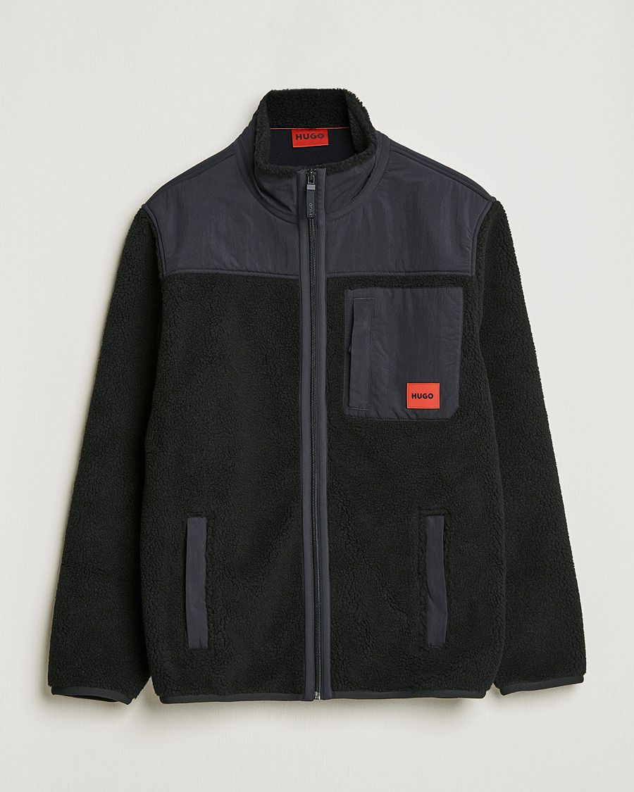 Heren | Truien | HUGO | Demongras Teddy Full Zip Black