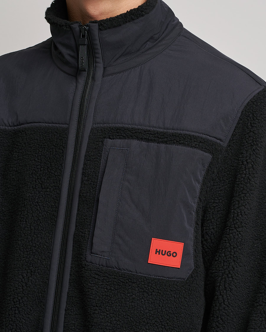 Heren | Truien | HUGO | Demongras Teddy Full Zip Black