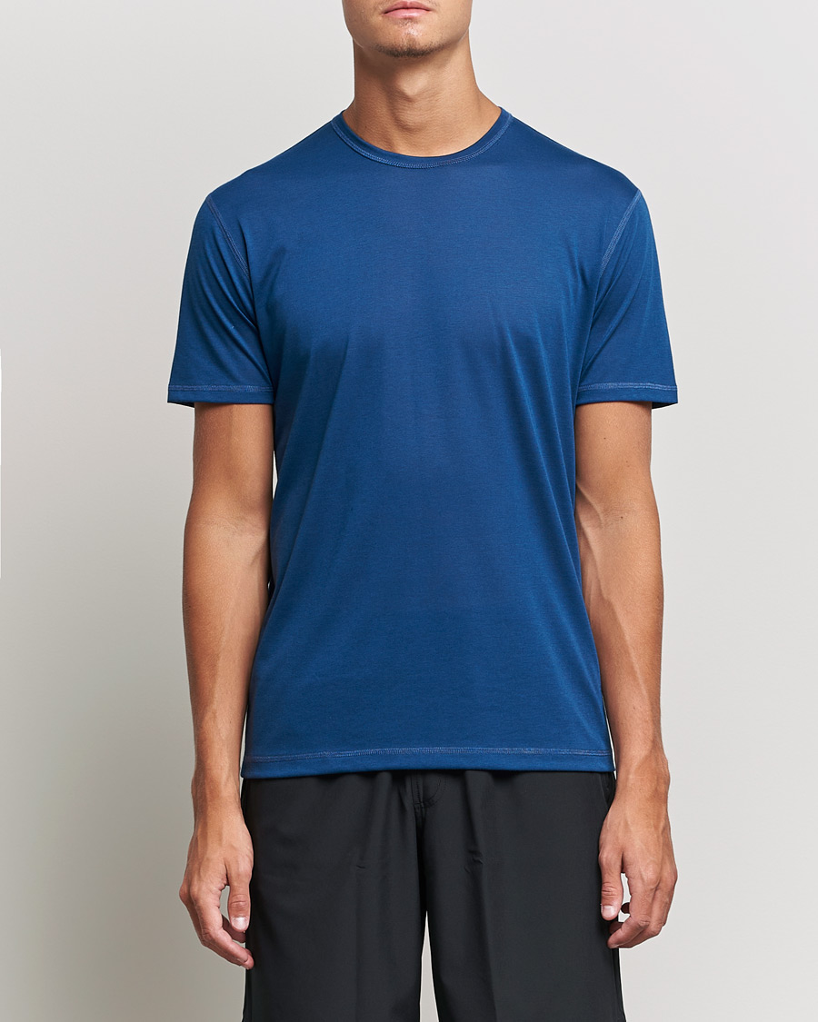 Heren | T-shirts met korte mouwen | Sunspel | Active Tee Navy